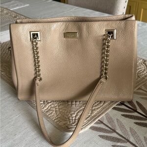 Kate Spade Beige Leather Chain Shoulder Bag